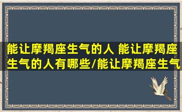 能让摩羯座生气的人 能让摩羯座生气的人有哪些/能让摩羯座生气的人 能让摩羯座生气的人有哪些-我的网站